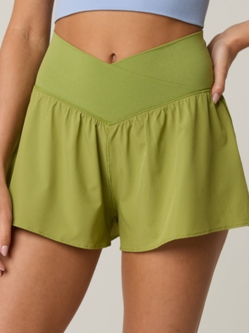 aerie V-Waist Olive Green Athletic Shorts